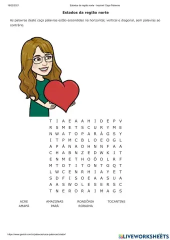 Caça - palavras - Norte