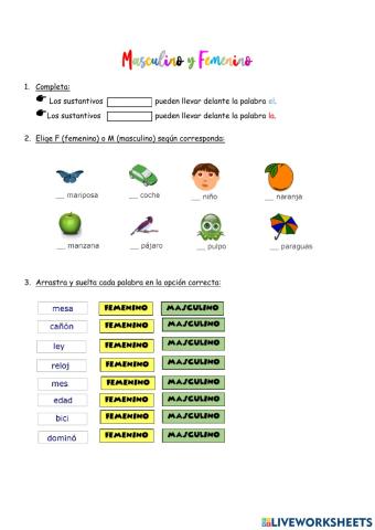 Género de los sustantivos