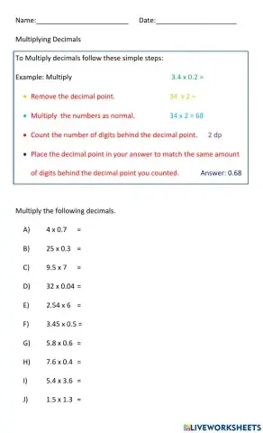 Decimal Multiplication