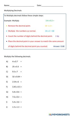 Decimal Multiplication