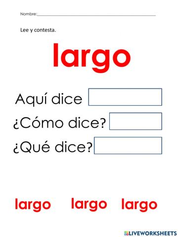 Adjetivo largo