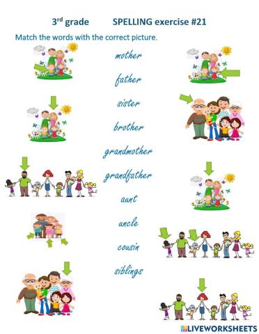 Spelling matching practice