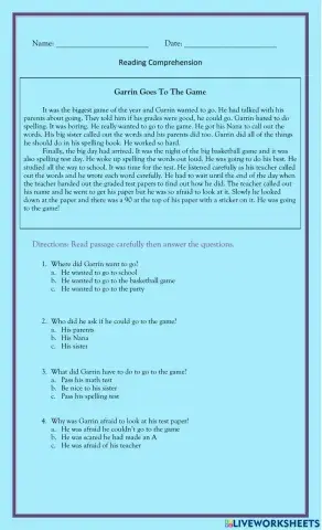 Reading Comprehension