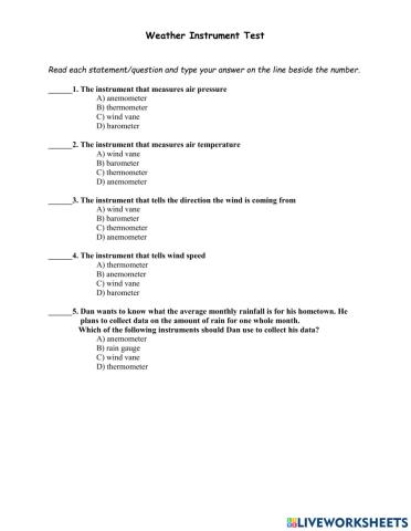 Weather Instrument Test