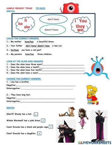 Simple present have has