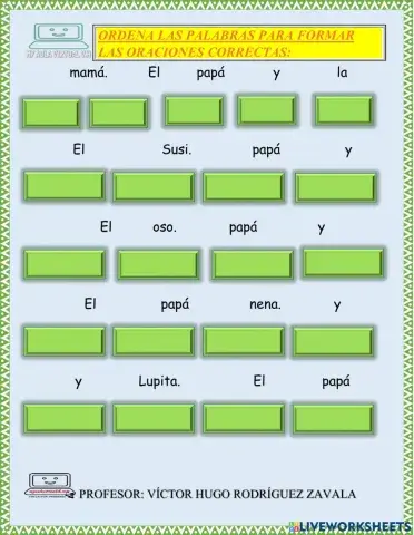 Ordena las oraciones con P