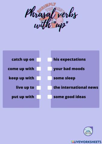 Phrasal verbs with up