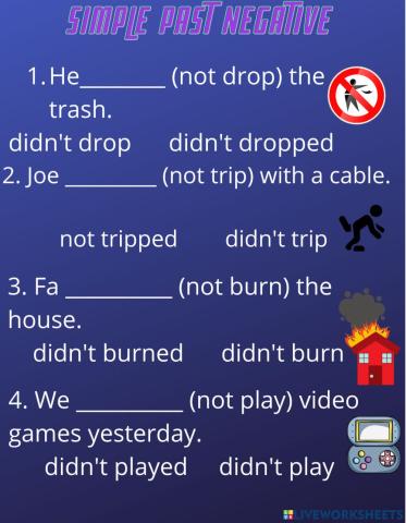 Simple past negative form
