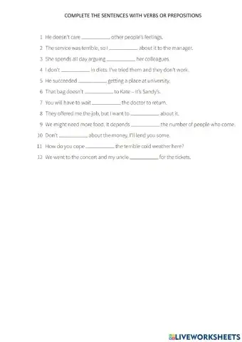 Verbs and prepositions