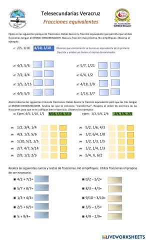 Fracciones equivalentes