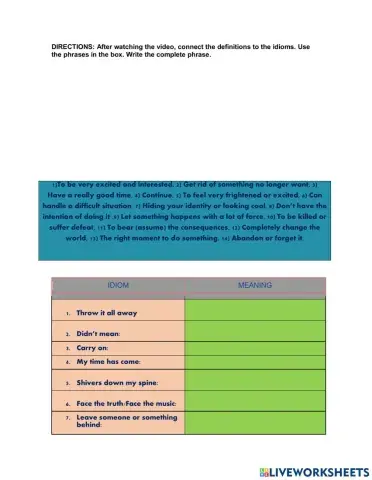 Idiomatic language-idioms