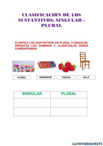 Sustantivos singular y plural