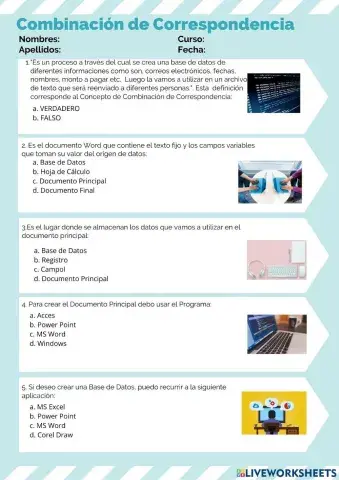 Combinación de Correspondencia en MS Word