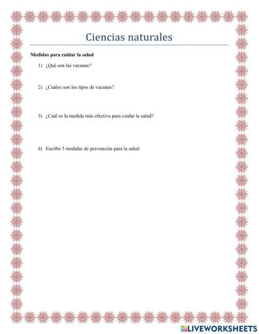 Medidas para cuidar la salud