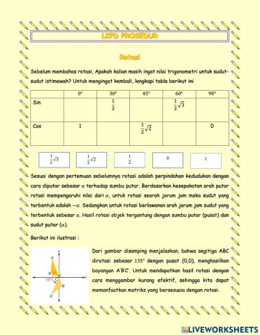 Rotasi,Dilatasi, Trasnformasi Oleh Matriks