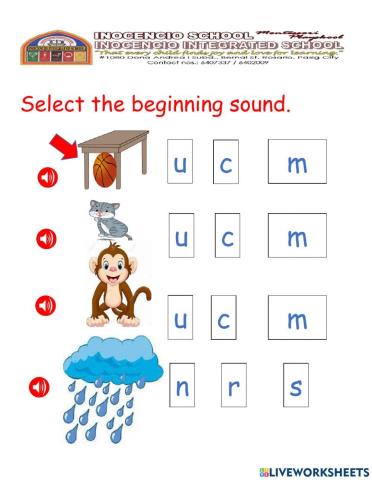 Review of Sounds (u,c,m,n, r, s, v, w,b and d)