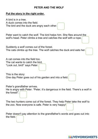 Peter and the wolf. Story.