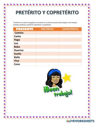 Pretérito y copretérito