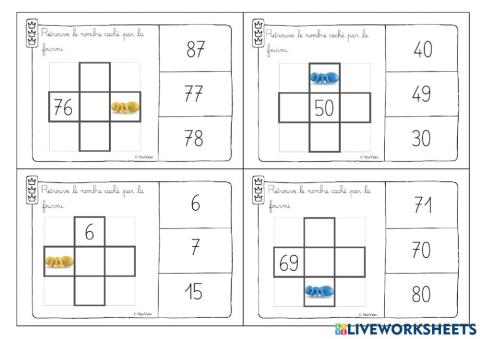 Suite numérique tableau de 100-5