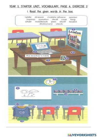 Year 5,starter unit, page 6, exercise 2