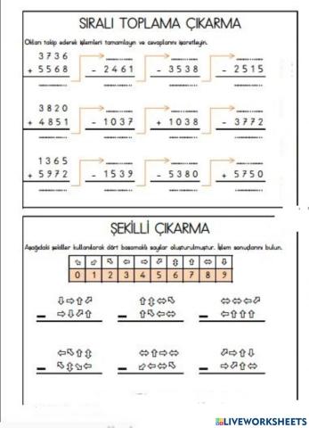 Çıkarma İşlemi Tekrar