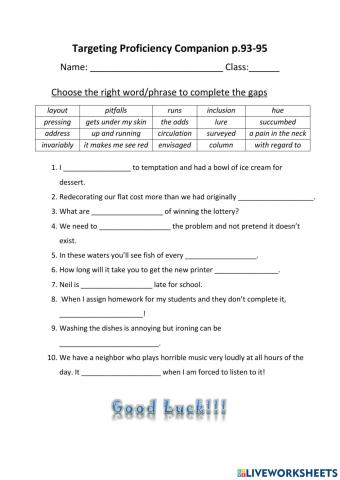 Targeting Proficiency Companion p. 90-93