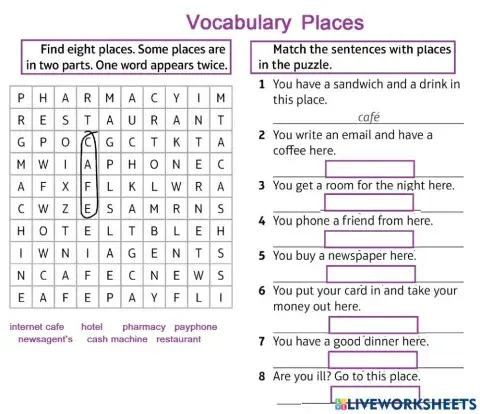 Vocabulary-places in a city