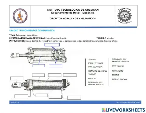 Partes del actuador neumatico