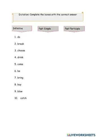 Past Simple -Irregular verbs