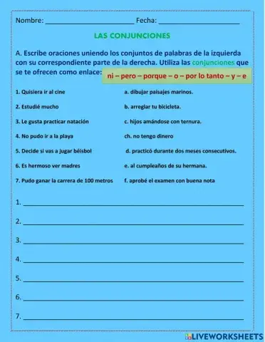 Conjunciones