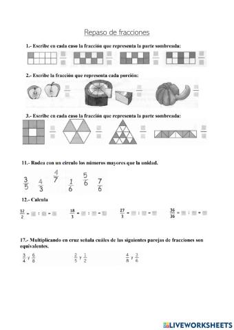Repaso de fracciones