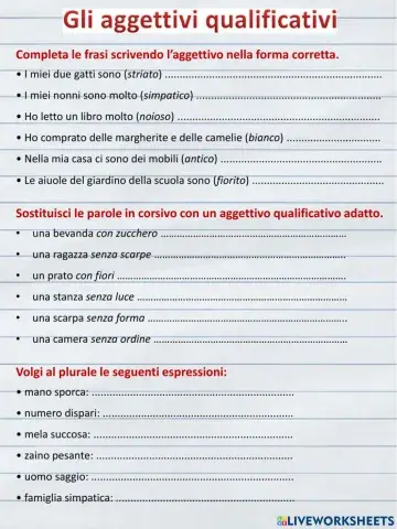 Aggettivi qualificativi