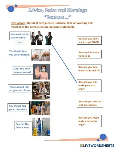 Advice Rules Warnings Because