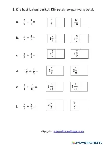 T6: Membahagi Pecahan