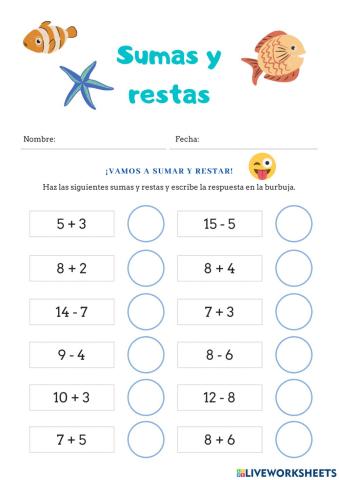 Sumas y restas