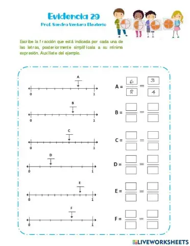 Fracciones en la recta numérica