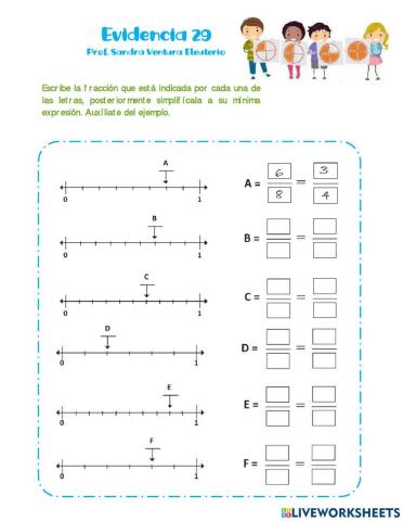 Fracciones en la recta numérica