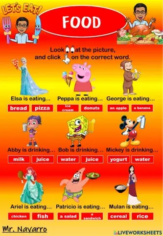 Food (Look at the picture and click on the correct word)