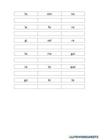 Palabras desordenadas