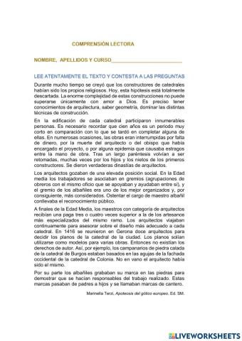 Comprensión lectora de texto expositivo