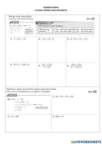 Tingkatan 1: bab 1 asas arithmetik