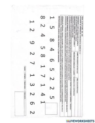 Identifica el 1 y el 2