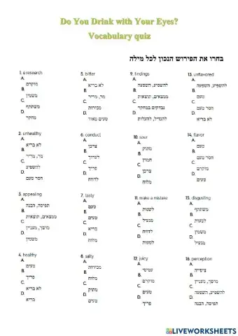 Do You Drink With Your Eyes?