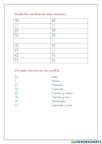 Números hasta 49