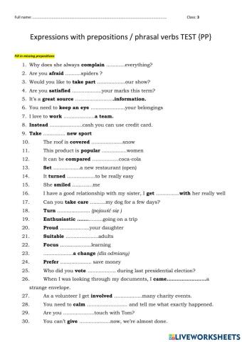 Prepositional phrases pp