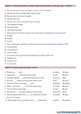 Test (Klasa 8, unit 10)