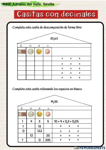 Casa de descomposición decimal.ABN
