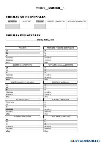 Verbo Comer