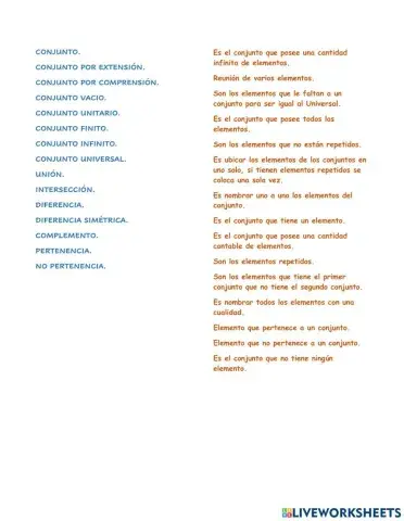 CONJUNTOS: Conceptos y definiciones.