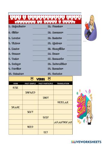 Vocabulary and verbs 6 pet 2